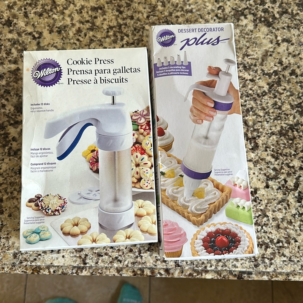 Wilton: Never used cookie press & used once dessert decorator !